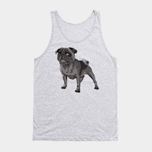 Black pug Dog Tank Top